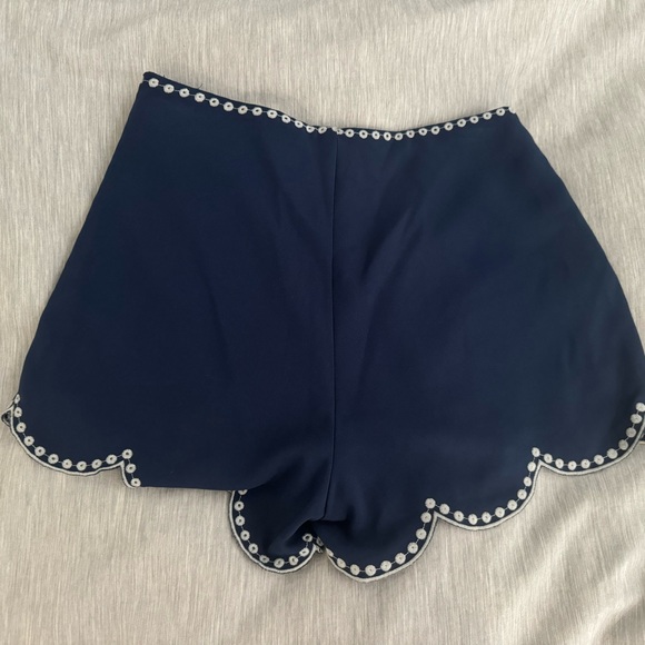 J.O.A embroidered navy shirt with floral design size XS - Picture 3 of 3